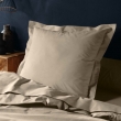 Taie d'oreiller 63 x 63 cm uni 57 fils lina  +point bourdon Sable, image n° 4