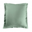 Taie d'oreiller 63 x 63 cm uni 57 fils lina  +point bourdon Sauge, image n° 1