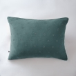 Taie d'oreiller brodée en gaze de coton 50 x 70 cm Gaïa Boho Bleu canard, image n° 1