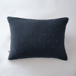 Taie d'oreiller brodée en gaze de coton 50 x 70 cm Gaïa Boho Bleu marine, image n° 1