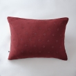 Taie d'oreiller brodée en gaze de coton 50 x 70 cm Gaïa Boho Bordeaux, image n° 1