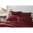 Taie d'oreiller brodée en gaze de coton 50 x 70 cm Gaïa Boho Bordeaux, image n° 4