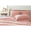 Taie d'oreiller brodée en gaze de coton 50 x 70 cm Gaïa Boho Rose pêche, image n° 2