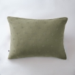 Taie d'oreiller brodée en gaze de coton 50 x 70 cm Gaïa Boho Vert kaki, image n° 1