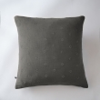 Taie d'oreiller brodée en gaze de coton 60 x 60 cm Gaïa Boho Anthracite, image n° 1