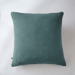 Taie d'oreiller brodée en gaze de coton 60 x 60 cm Gaïa Boho Bleu canard, image n° 1