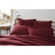 Taie d'oreiller brodée en gaze de coton 60 x 60 cm Gaïa Boho Bordeaux, image n° 3