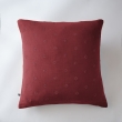 Taie d'oreiller brodée en gaze de coton 60 x 60 cm Gaïa Boho Bordeaux, image n° 1