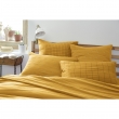Taie d'oreiller brodée en gaze de coton 60 x 60 cm Gaïa Boho Jaune safran, image n° 4