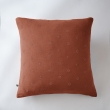 Taie d'oreiller brodée en gaze de coton 60 x 60 cm Gaïa Boho Terracotta, image n° 1