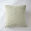 Taie d'oreiller brodée en gaze de coton 60 x 60 cm Gaïa Boho Vert d'eau, image n° 1