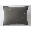 Taie d'oreiller gaze de coton brodée fil or 50 x 70 cm Gaia Chic Anthracite, image n° 1
