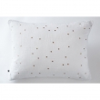 Taie d'oreiller gaze de coton brodée fil or 50 x 70 cm Gaia Chic Blanc, image n° 1