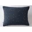 Taie d'oreiller gaze de coton brodée fil or 50 x 70 cm Gaia Chic Bleu marine, image n° 1
