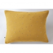 Taie d'oreiller gaze de coton brodée fil or 50 x 70 cm Gaia Chic Jaune, image n° 1
