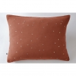 Taie d'oreiller gaze de coton brodée fil or 50 x 70 cm Gaia Chic Terracotta, image n° 1