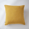 Taie d'oreiller gaze de coton brodée fil or 60 x 60 cm Gaia Chic Jaune, image n° 1