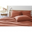 Taie d'oreiller gaze de coton brodée fil or 60 x 60 cm Gaia Chic Terracotta, image n° 2