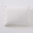 Taie d&rsquo;oreiller volant plat 50 x 70 cm 100% coton Percale unie PERRINE Blanc, image n° 2
