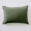 Taie d&rsquo;oreiller volant plat 50 x 70 cm 100% coton Percale unie PERRINE Romarin, image n° 2