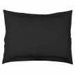 Taie d'oreiller volant plat 50 x 70 cm uni 57 fils lina  + point bourdon Charbon, image n° 1
