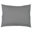 Taie d'oreiller volant plat 50 x 70 cm uni 57 fils lina  + pt bourdon Gris souris, image n° 1