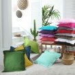 Taie d'oreiller volant plat 63 x 63 cm uni 57 fils lina  + point bourdon Blanche, image n° 4