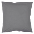 Taie d'oreiller volant plat 63 x 63 cm uni 57 fils lina  + pt bourdon Gris souris, image n° 1