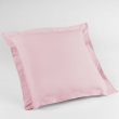 Taie d'oreiller volant plat 63x63 cm uni 57 fils lina  +point bourdon Rose clair, image n° 1