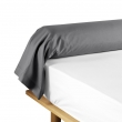 Taie de traversin 85 x 185 cm uni 57 fils lina  +point bourdon Anthracite, image n° 1