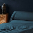 Taie de traversin 85 x 185 cm uni 57 fils lina  +point bourdon Bleu, image n° 3