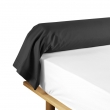 Taie de traversin 85 x 185 cm uni 57 fils lina  +point bourdon Noir, image n° 1