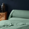 Taie de traversin 85 x 185 cm uni 57 fils lina  +point bourdon Sauge, image n° 3