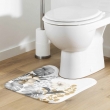 Tapis contour wc 45 x 45 cm microfibre imprimee kelly  des. place Blanc, image n° 4