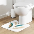 Tapis contour wc 45 x 45 cm microfibre imprimee metallisee plumiss des. place Sans, image n° 4