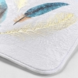 Tapis contour wc 45 x 45 cm microfibre imprimee metallisee plumiss des. place Sans, image n° 2