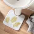 Tapis contour wc 45 x 45 cm microfibre imprimee orbella Blanc, image n° 4