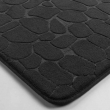 Tapis de bain 50 x 120 cm microfibre unie relief ricochet Noir, image n° 2