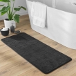 Tapis de bain 50 x 120 cm microfibre unie relief ricochet Noir, image n° 4