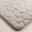 Tapis de bain 50 x 120 cm microfibre unie relief ricochet Taupe, image n° 2