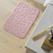 Tapis de bain 50 x 80 cm microfibre unie relief ricochet Rose Poudre, image n° 1