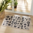 Tapis rectangle 45 x 75 cm tisse imprime jade Sans, image n° 4