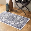 Tapis rectangle 68 x 110 cm viscose tissee cherine Bleu, image n° 4