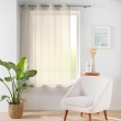 Voilage a oeillets 140 x 180 cm voile tisse carlin Beige, image n° 3