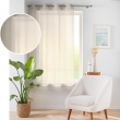 Voilage a oeillets 140 x 180 cm voile tisse carlin Beige, image n° 2
