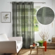 Voilage a oeillets 140 x 240 cm effet lin tisse fils chenille terraza Kaki, image n° 3