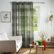 Voilage a oeillets 140 x 240 cm effet lin tisse fils chenille terraza Kaki, image n° 4