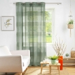 Voilage a oeillets 140 x 240 cm effet lin tisse fils chenille terraza Vert, image n° 3