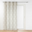 Voilage a oeillets 140 x 240 cm effet lin tiss&eacute; imprime Indila Beige, image n° 1