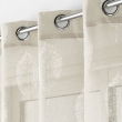 Voilage a oeillets 140 x 240 cm effet lin tiss&eacute; imprime Indila Beige, image n° 2